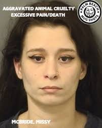 MCBRIDE, MISSY MAE Arresting Agency: 84-RIVIERA BEACH Charges 828.12 2  (FT)ANIMAL CRUELTY