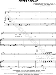 Learning of playing famous songs on the piano for absolute beginners. Beyonce Sweet Dreams Sheet Music In E Minor Transposable Download Print Sku Mn0080509