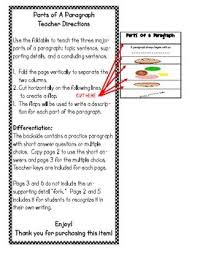 Parts Of A Paragraph Sandwich Foldable Teaching Writing Paragraph Writing Foldables