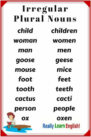 Irregular Plurals Free English Lessons English Words Learn English
