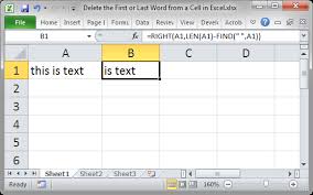 Anothersplit cells dialog pops up, select a blank cell for locating the texts, and then click the okbutton. Formula To Delete The First Or Last Word From A Cell In Excel Teachexcel Com