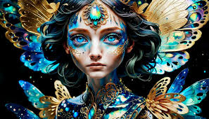 Ink Splatter Art Fairy in the style of Jennifer Angus