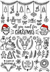 Christmas Vector Design Elements Design Di Natale Arte Doodle Design Vettoriale