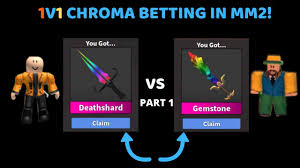 Chroma gemstone has a blade that alternates in colour made from amethysts. 1v1 Betting Chromas In Roblox Mm2 Chroma Deathshard Vs Chroma Gem One In The Chamber Bet Part 1 Youtube