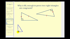 An offered collection of triangles conforms if their hypotenuse and one leg's equivalent lengths are equal. Congruent Triangles Hypotenuse Leg Theorem Solutions Examples Videos