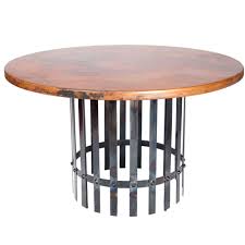 Shop the finest authentic rustic furniture, mexican furniture, talavera tile and pottery, mexican tin mirrors, and more. Ashton Iron Dining Table With 48 Round Hammered Copper Top