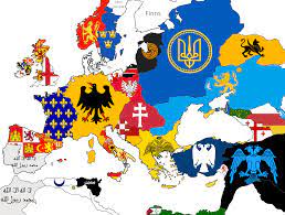 Flag-Map of Europe in 1095 AD, before the first crusade : rMapPorn