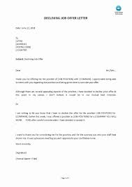 Employment Offer Letter Templates New Declining Job Fer Letter In 2020 Job Offer Job Interview Advice Job Letter
