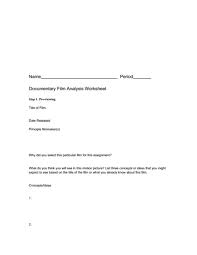 Type of document (check one). Documentary Film Analysis Worksheet Worksheet For 6th 12th Grade Lesson Planet
