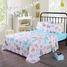 Shop pure cotton bed sets & duvet covers. 100 Cotton Sheets Kids Twin Sheets For Kids Girls Boys Teens Children Sheets Bed Sheets For Kids Soft Fitted Flat Printed Sheet Pillowcase Bedding Bed Set Animal Deer Full Walmart Com Walmart Com