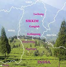 Darjeeling And Sikkim Himalayas Map Betchart Expeditions - Asia