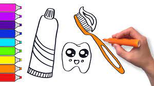 We even enjoy brushing our teeth with a homemade tooth. Learn To Draw Cute Toothbrush And Toothpaste Teach Drawing For Kids And Toddlers Coloring Page Youtube