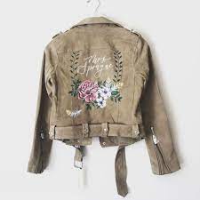 Bridal Accessories Painted Leather Jacket Leather Jacket Wedding Bridal Jacket