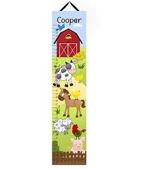 Toad And Lily Canvas Growth Chart Farm Animals Cow Horse