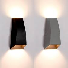 Geometric Led Wall Light Fixture Low Wattage 6w Energy Saving 2 Light Led Up Down Lighting Black White Aluminum Led Sconce Lights Susuohome Com