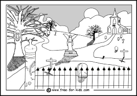 There are many free creepy graveyard coloring page in haunted houses coloring pages. Halloween Colouring Pages Www Free For Kids Com