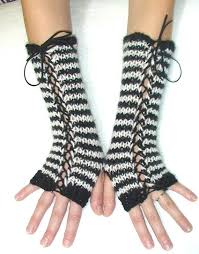 Black And White Striped Corset Fingerless Gloves Black And White Striped Corset Arm By Laimashop 32 00 Fingerless Gloves Arm Warmers Knitted Gloves