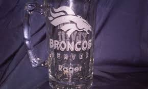 Denver Broncos Beer Mug Limited Time Sale Etched Beer Mugs Superbowl Beer Mugs Sports Team Glasses Etched Glasses Football Engrav Beer Mugs Superbowl Beer Beer