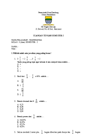 Contoh soal ulangan harian matematika kelas 5 semester 1. Soal Matematika Kelas 5 Semester 2 Ulangan Harian Ke 2