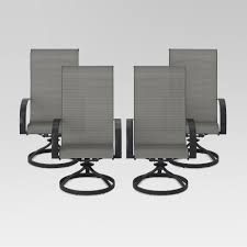 Camden 4pk Metal Sling Swivel Rocker Patio Dining Chair Gray Threshold Patio Dining Patio Dining Chairs Patio Furniture Collection