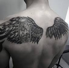 It is for these reasons that images of these heavenly beings, or more specifically their wings, are a meaningful and popular choice for men to get inked. 50 Cool Back Tattoos Fur Manner Expansive Canvas Design Ideen Mann Stil Tattoo Back Tattoos For Guys Cool Back Tattoos Tattoos For Guys