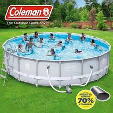 Coleman Power Steel 18 X 48 Frame Swimming Pool Set Walmart Com Swimming Pools Above Ground Swimming Pools Portable Swimming Pools