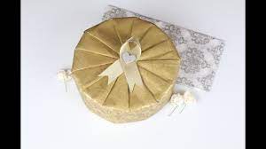 Wrapping A Circular Gift With Golden Garden Wrapping Paper Youtube