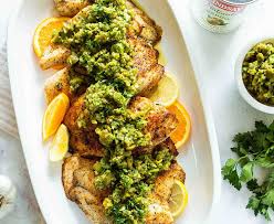 keto pan fried tilapia with green olive