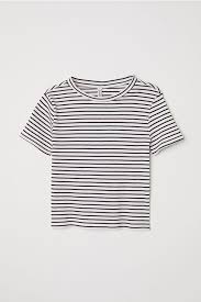 Black And White Striped Shirt H M Rib Knit Top Ribbed Knit Top Tops Affordable Womens Tops