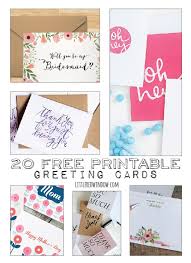 Free printable thank you cards. 20 Free Printable Greeting Cards Little Red Window