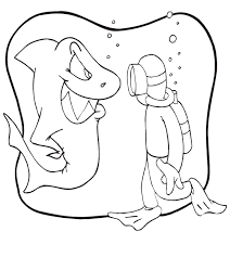 Here's our guide to responsible diving. Shark Coloring Page Shark Scuba Diver Coloring Library