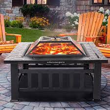 New flat top design that works with lazy susan top. Fire Pits For Outside 32 Wood Burning Fire Pit Tables With Screen Lid Poker Bbq Net And Cover Outdoor Fire Pit Patio Set Backyard Patio Garden Stove Fire Pit Ice Pit Bbq Fire Pit