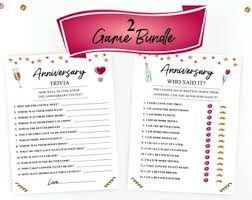 History trivia questions and answers! Anniversary Trivia Etsy