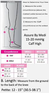 Assure By Medi 15 20 Mmhg Calf High Closed Toe Compression Stockings Petite