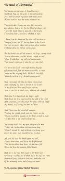 Would you like to come to dinner on friday? The Hands Of The Betrothed Poem By D H Lawrence David Herbert Richards