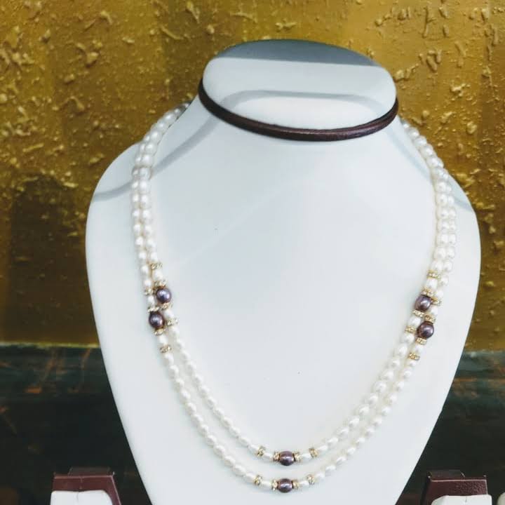 2 Rows Colour Pearls | Flat 40% Off product image