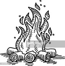 Black And White Flames Vector Hand Drawn Vector Drawing Of A Camp Fire Black And White Sketch On A Fire Painting Fire Drawing Camping Drawing