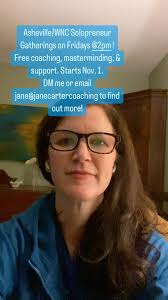 Hey Asheville & WNC solopreneurs, I’m putting together a free, informal,  weekly Friday 2pm gathering where you can do some group-masterminding, get  support (we’ve all been through a lot), and get some ...