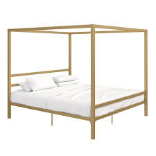 Buy products such as pemberly row parisian style design metal canopy bed in queen size frame in black at walmart and save. Dhp Modern Canopy Gold Metal Bed King Gold Bed King Walmart Com Metal Canopy Bed Canopy Bed Frame Queen Canopy Bed