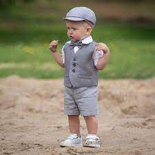 Baby Boy Gray Suit Newsboy Hat Vest Shorts Shirt Page Boy Linen Suit Toddler Newsboy Outfit Baptism Suit Wedding Ring Bearer Outfit Grey Baby Boy Vest Baby Boy Linen Boys Linen