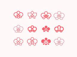 Orchid Flower Icons Flower Icons Orchid Flower Flower Logo Design