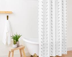 Black And White Shower Curtain Ideas Modern Minimalist Black And White Boho Shower Curtain Perfect For Small Bathrooms In Your Home Or Apart Boho Shower Curtain Boho Shower Modern Shower Curtains