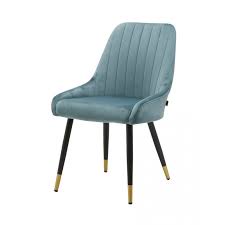 2 chaises de salle à manger avec revêtement textile avec matelassage en nid d'abeille en 100% polyester. Romy Chaise Salle A Manger En Velours Couleur Bleu