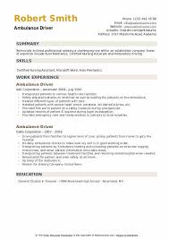 Truck driver resume (text format). Ambulance Driver Resume Samples Qwikresume
