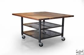 All together with granite gray worktops!even wood cabinets. Walnut Steel Industrial Kitchen Island Dining Table Real Industrial Edge Furniture Custom Industrial Vintage Handmade