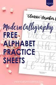 You can get them in my resource library. Printable Modern Calligraphy Alphabet Practice Sheets