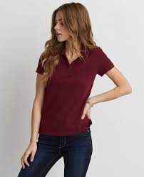 Http Www Quickapparels Com Burgundy Style Women Polo Shirt Html Polo Outfits For Women Polo And Jeans Women Dress Clothes For Women
