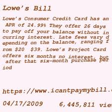 ﻿﻿﻿ the home depot consumer credit card features the same 0% interest for six months' benefit as the lowe's card. Lowes Credit Card Login Pay My Bill Login Page