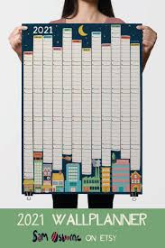 2021 City Wall Planner In 2020 Wall Planner Getting Organized Colorful Art