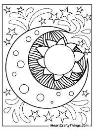 Clipart half moon and half sun. Sun And Moon Coloring Pages Updated 2021